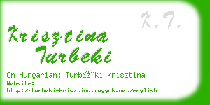 krisztina turbeki business card